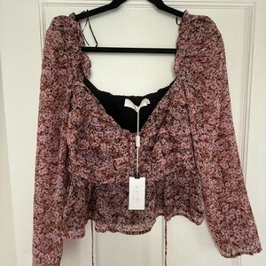Astr the Label Pink Floral Blouse